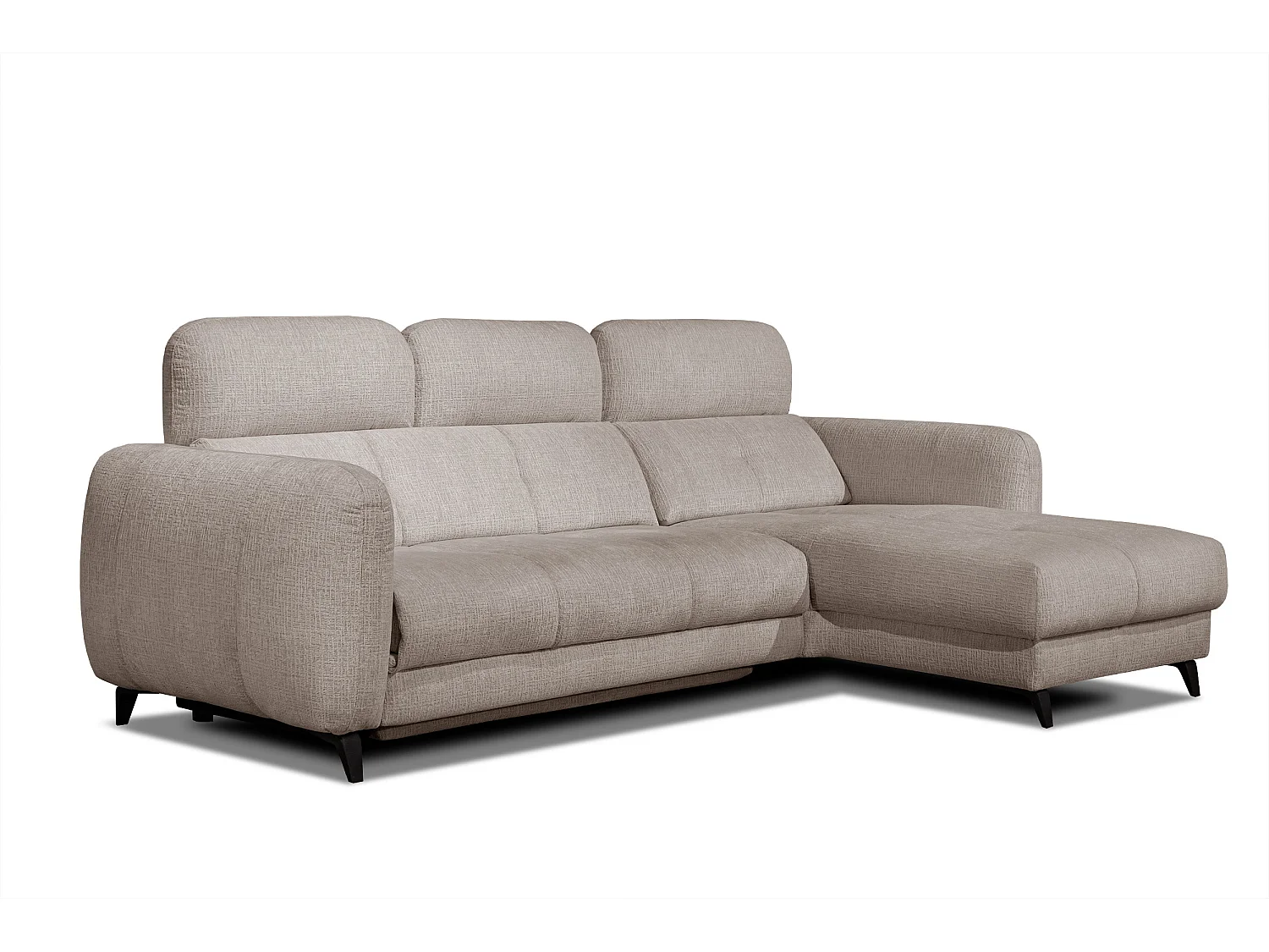 SVEN 3-Sitzer-Ecksofa, 1 Relax XL verstellbare Kopfstützen, beige