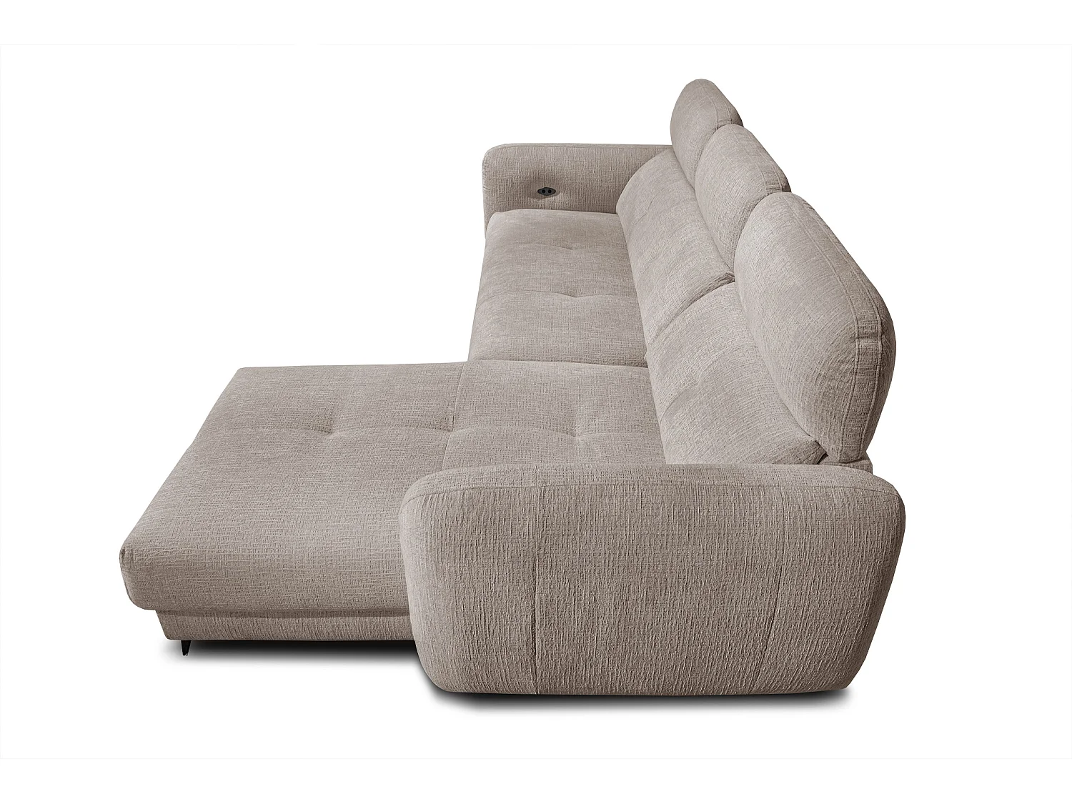 SVEN 3-Sitzer-Ecksofa, 1 Relax XL verstellbare Kopfstützen, beige