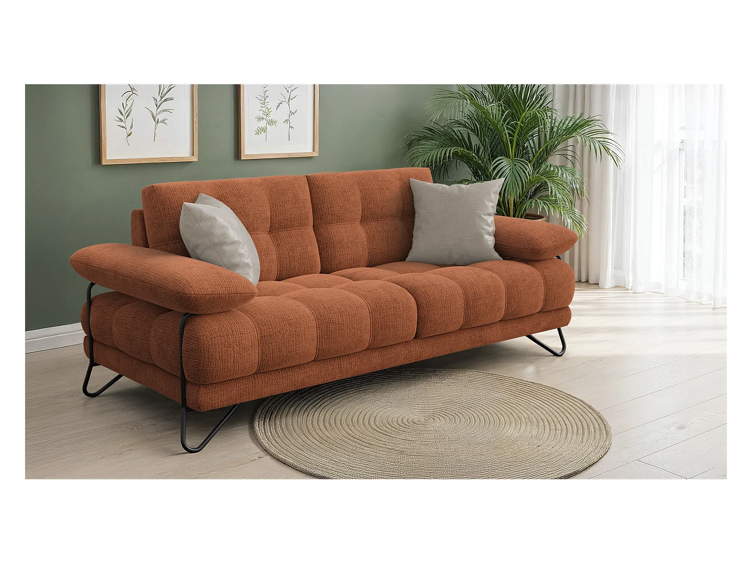 CANAPE BUBBARA 2,5 places, orange