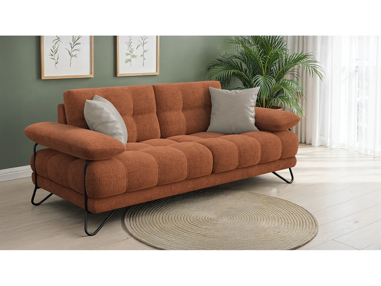 CANAPE BUBBARA 2,5 places, orange