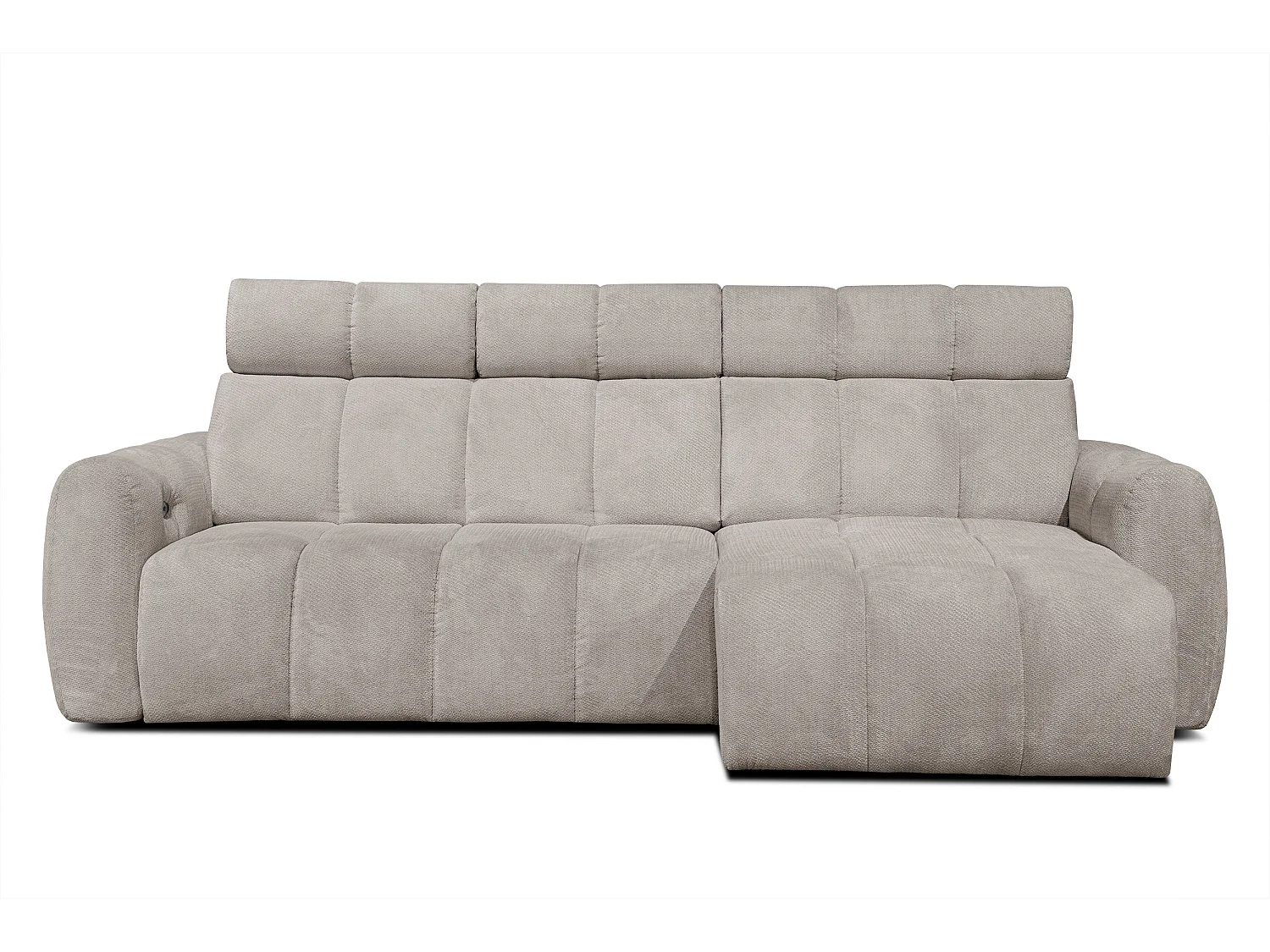 KIMI 3-Sitzer-Ecksofa, ausziehbarer Sitz, verstellbare Kopfstützen, beige