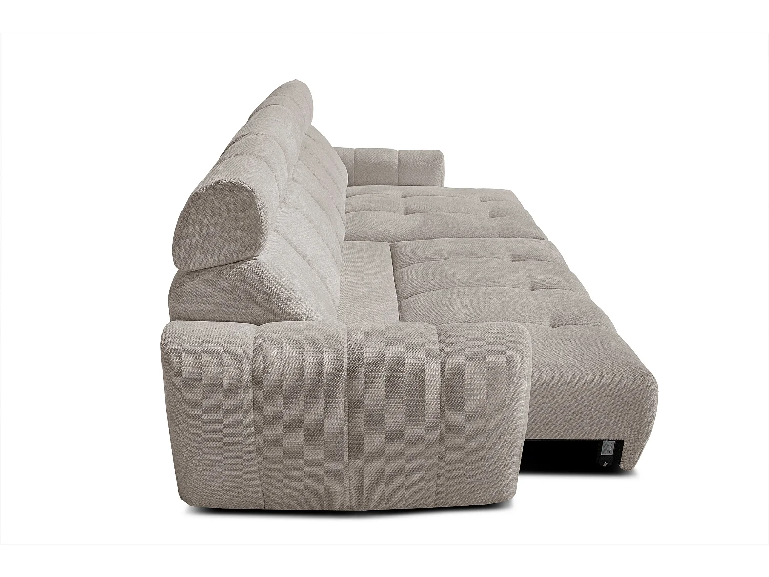 KIMI 3-Sitzer-Ecksofa, ausziehbarer Sitz, verstellbare Kopfstützen, beige