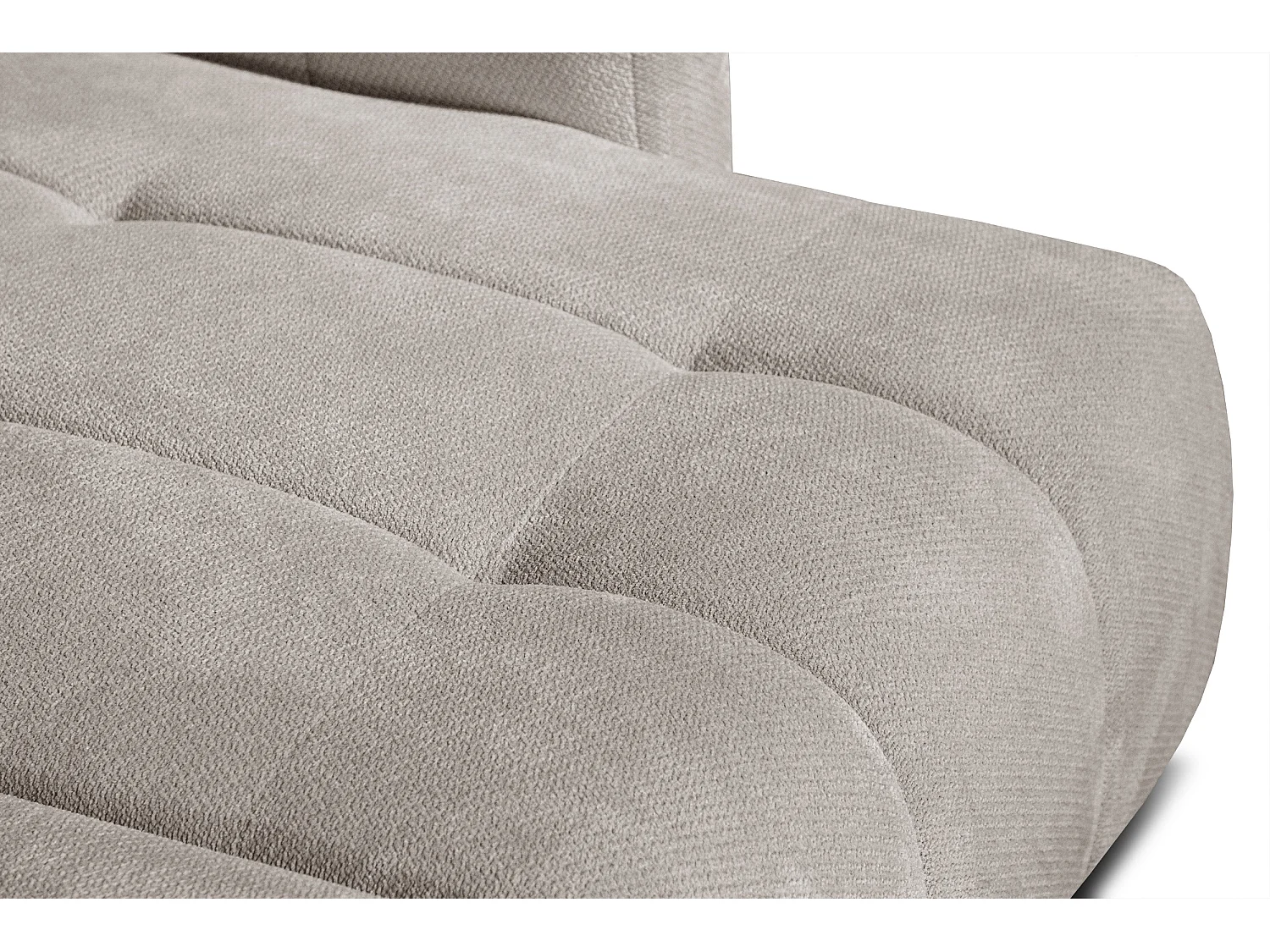 KIMI 3-Sitzer-Ecksofa, ausziehbarer Sitz, verstellbare Kopfstützen, beige