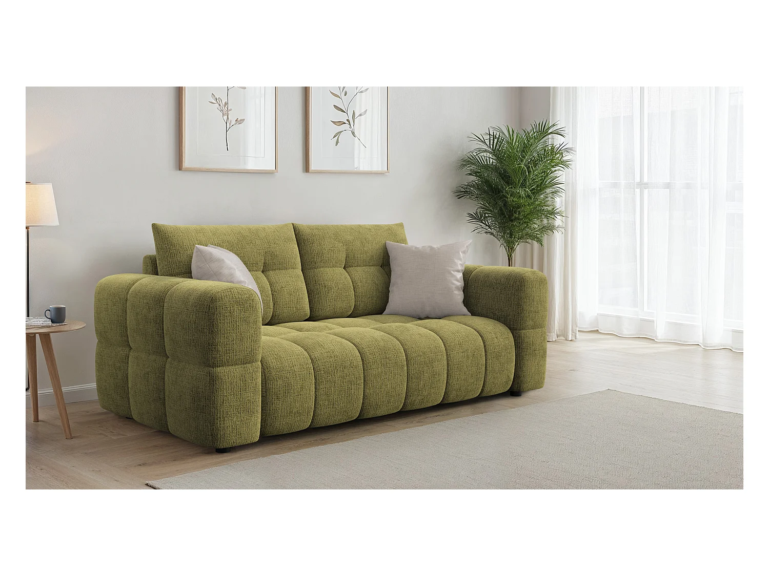 CANAPE CLOUDI 2,5 places, vert olive