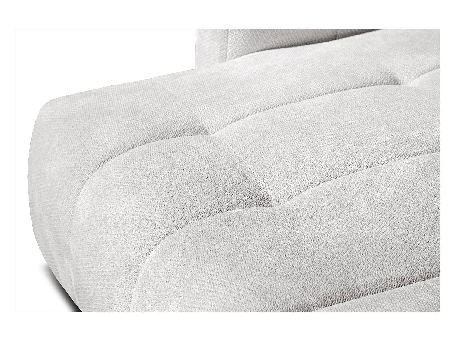 KIMI 3-Sitzer-Ecksofa, links, ausziehbarer Sitz, verstellbare Kopfstützen, creme