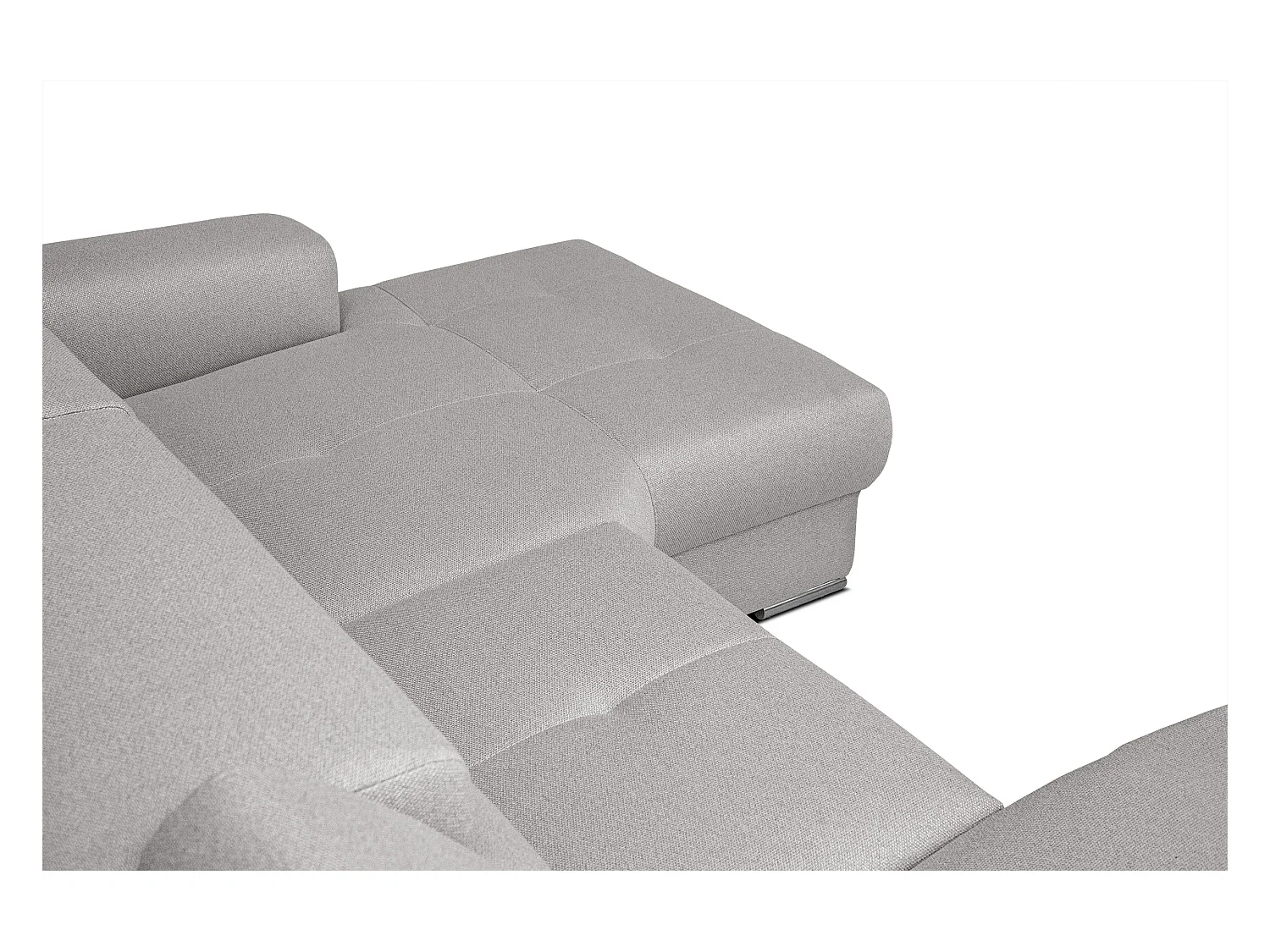 KARO 4-Sitzer-Ecksofa, 1 Relax, verstellbare Kopfstützen, grau