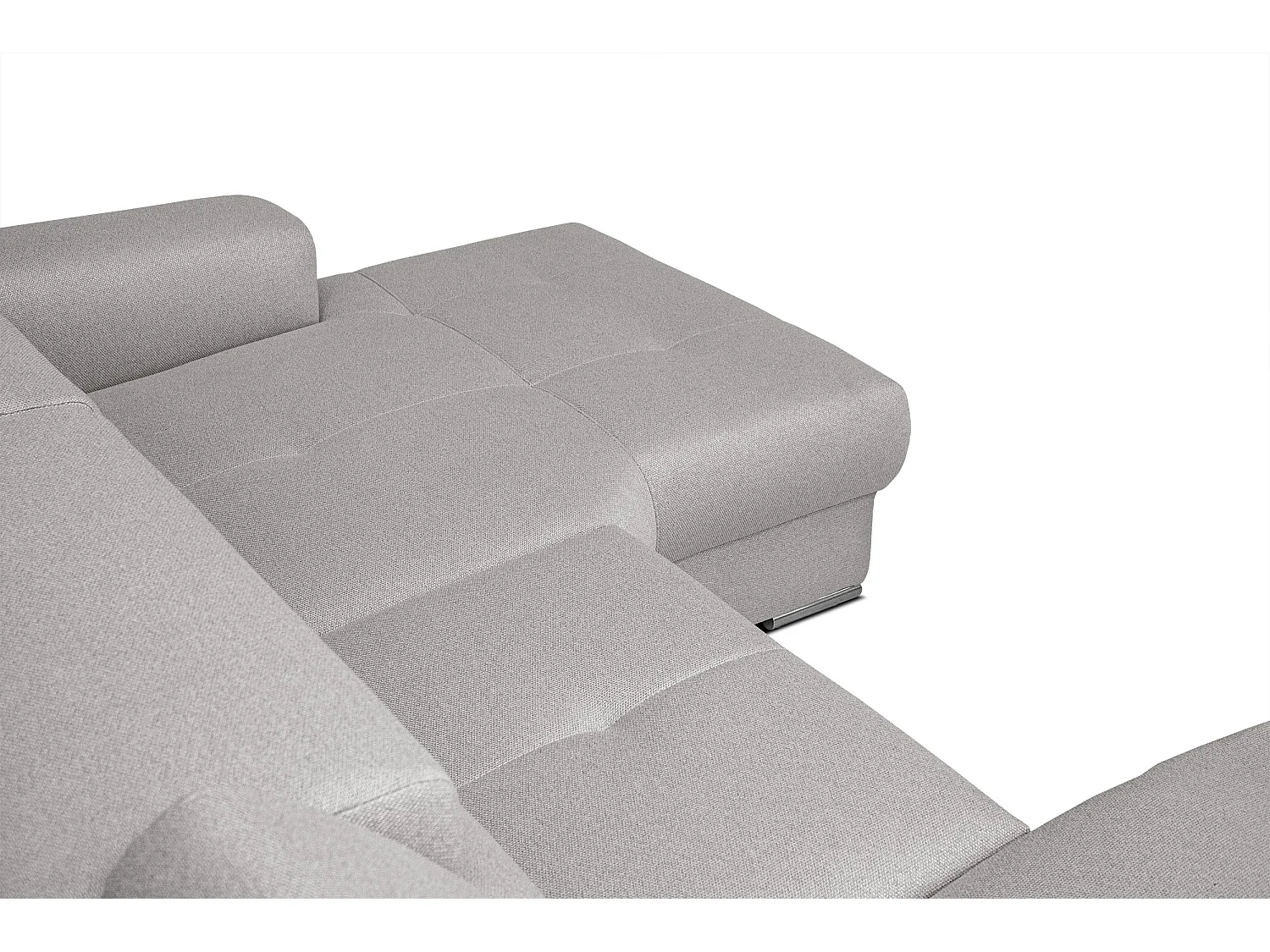 KARO 4-Sitzer-Ecksofa, 1 Relax, verstellbare Kopfstützen, grau