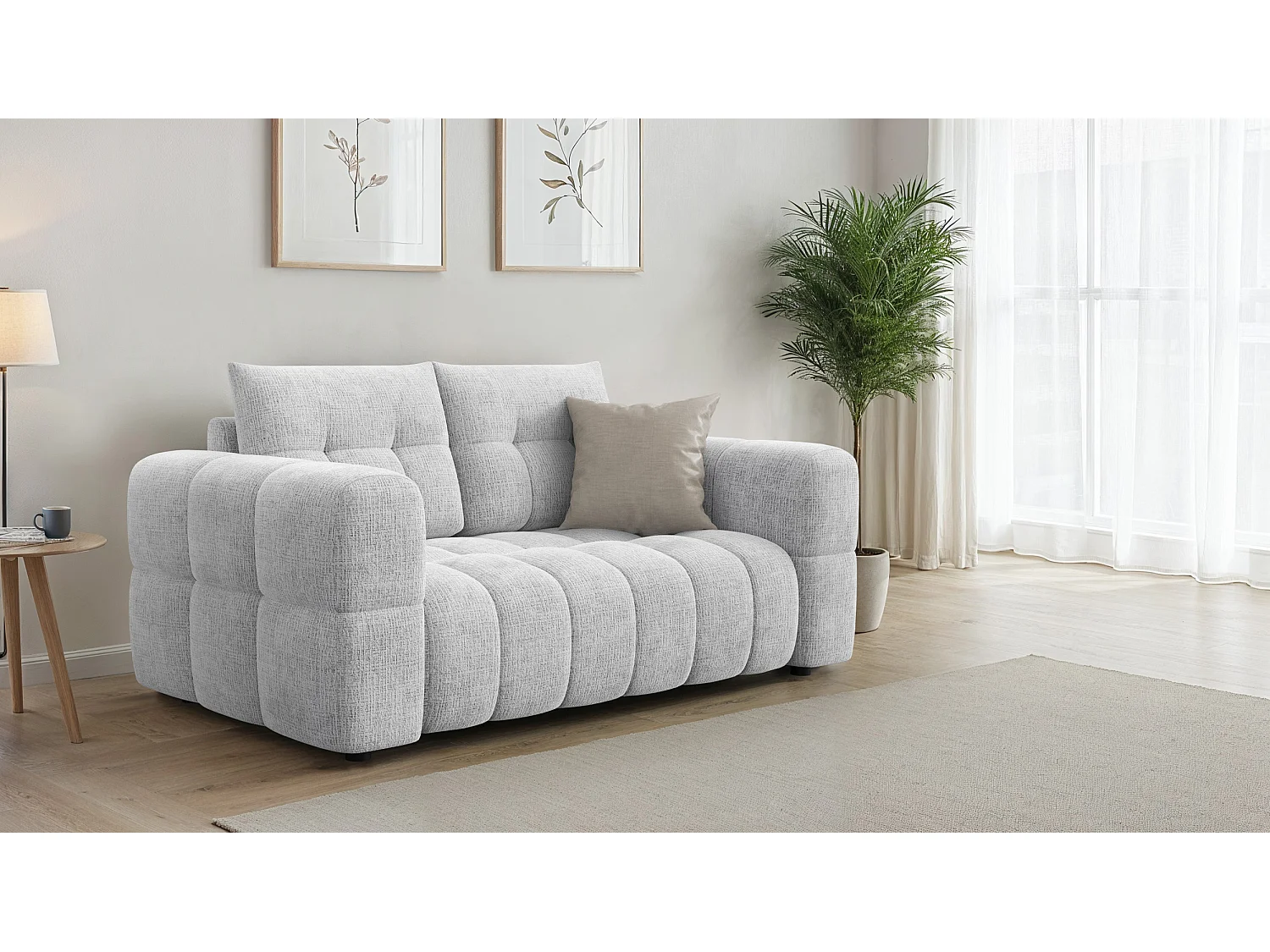 CLOUDI 2-Sitze-Sofa, hellgrau
