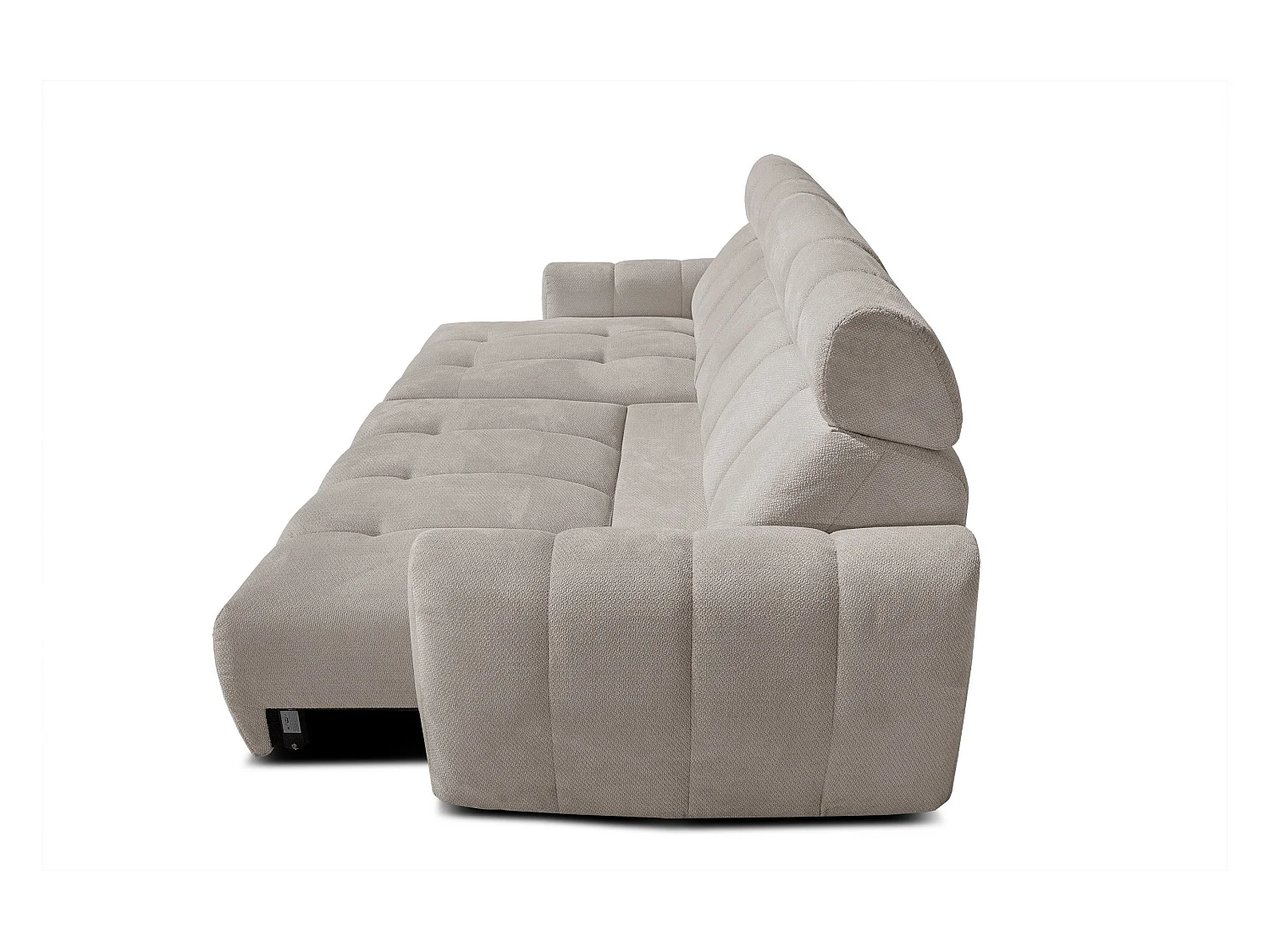 KIMI 3-Sitzer-Ecksofa, links, ausziehbarer Sitz, verstellbare Kopfstützen, beige