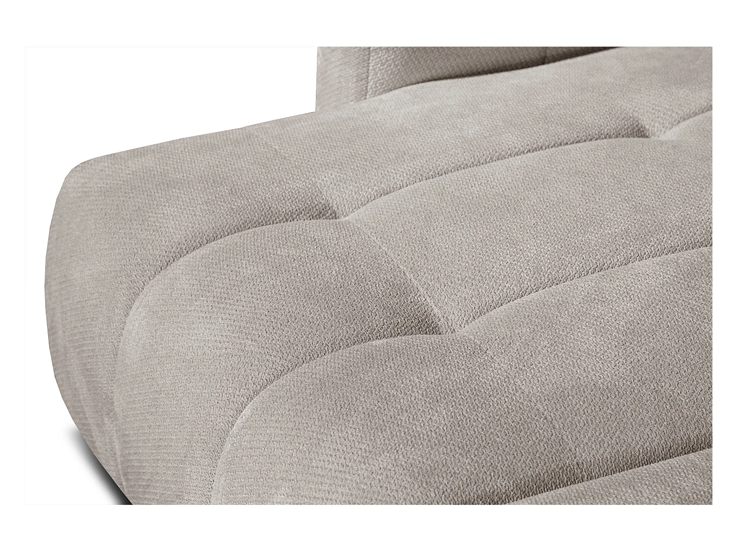 KIMI 3-Sitzer-Ecksofa, links, ausziehbarer Sitz, verstellbare Kopfstützen, beige