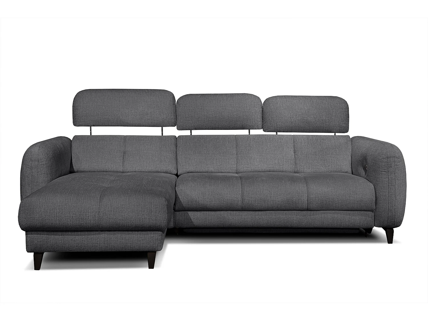 SVEN 3-Sitzer-Ecksofa, 1 Relax XL, verstellbare Kopfstützen, dunkelgrau