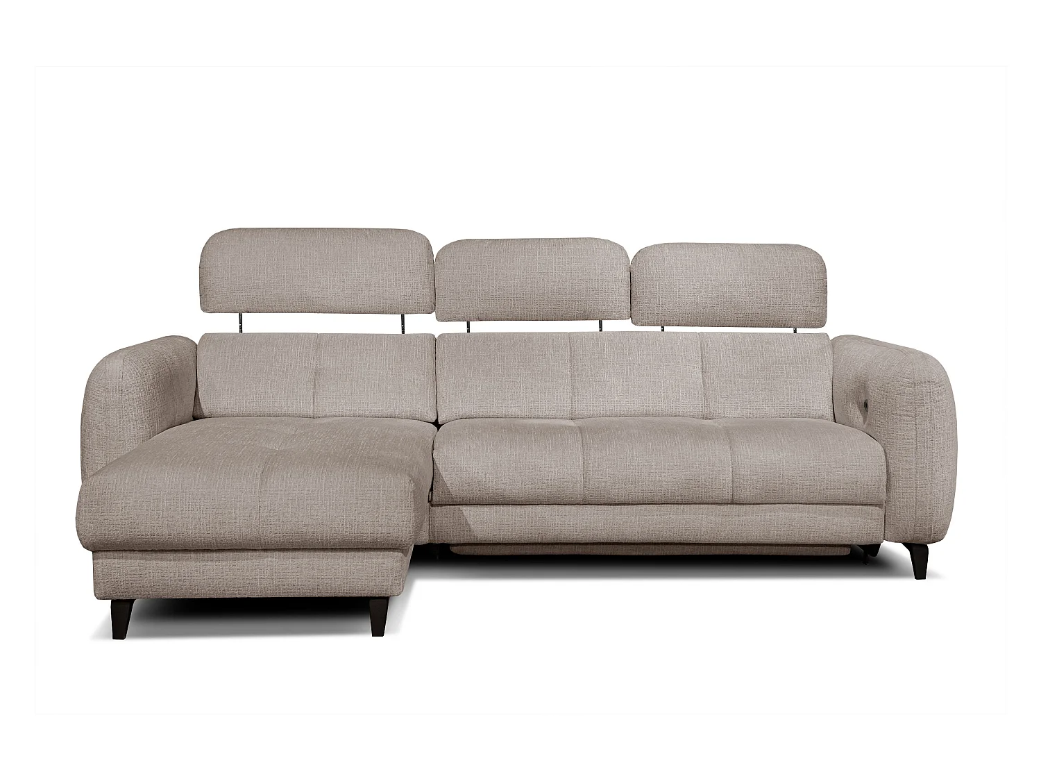 SVEN 3-Sitzer-Ecksofa, 1 Relax XL, verstellbare Kopfstützen, beige