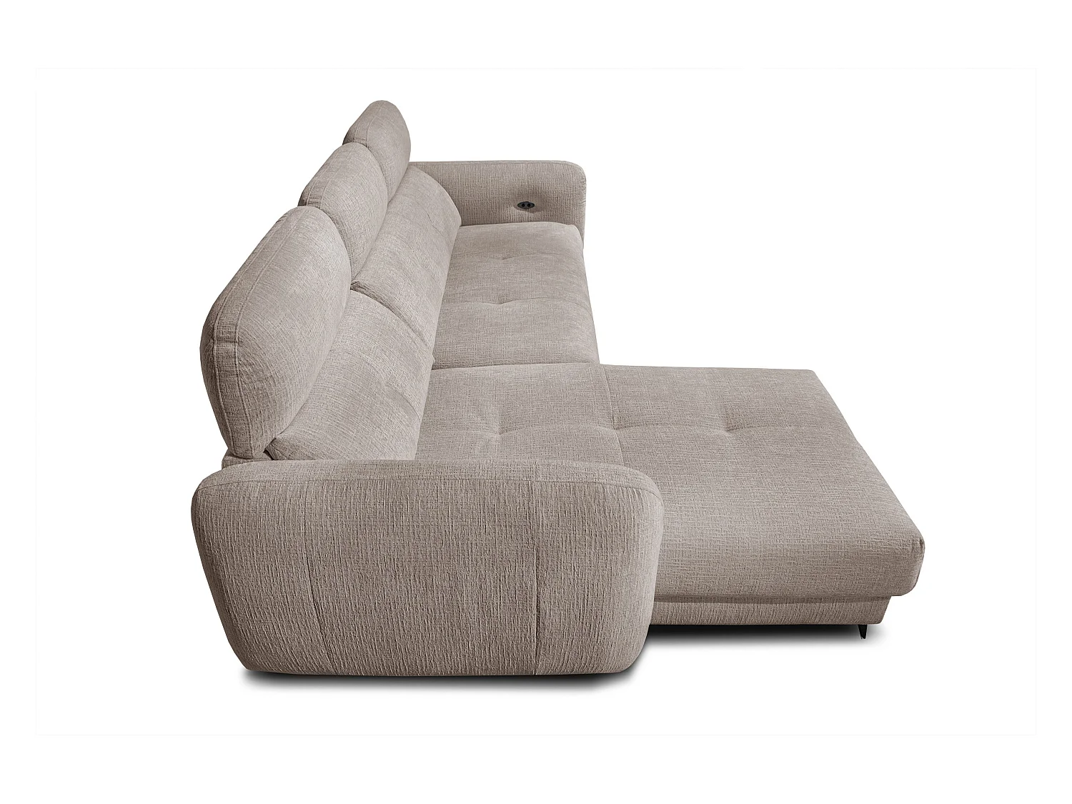 SVEN 3-Sitzer-Ecksofa, 1 Relax XL, verstellbare Kopfstützen, beige