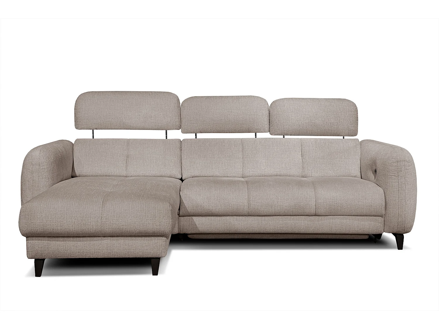 SVEN 3-Sitzer-Ecksofa, 1 Relax XL, verstellbare Kopfstützen, beige