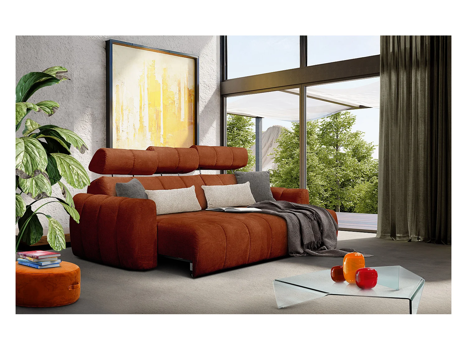 CANAPÉ D'ANGLE KIMI 3 places, tissu