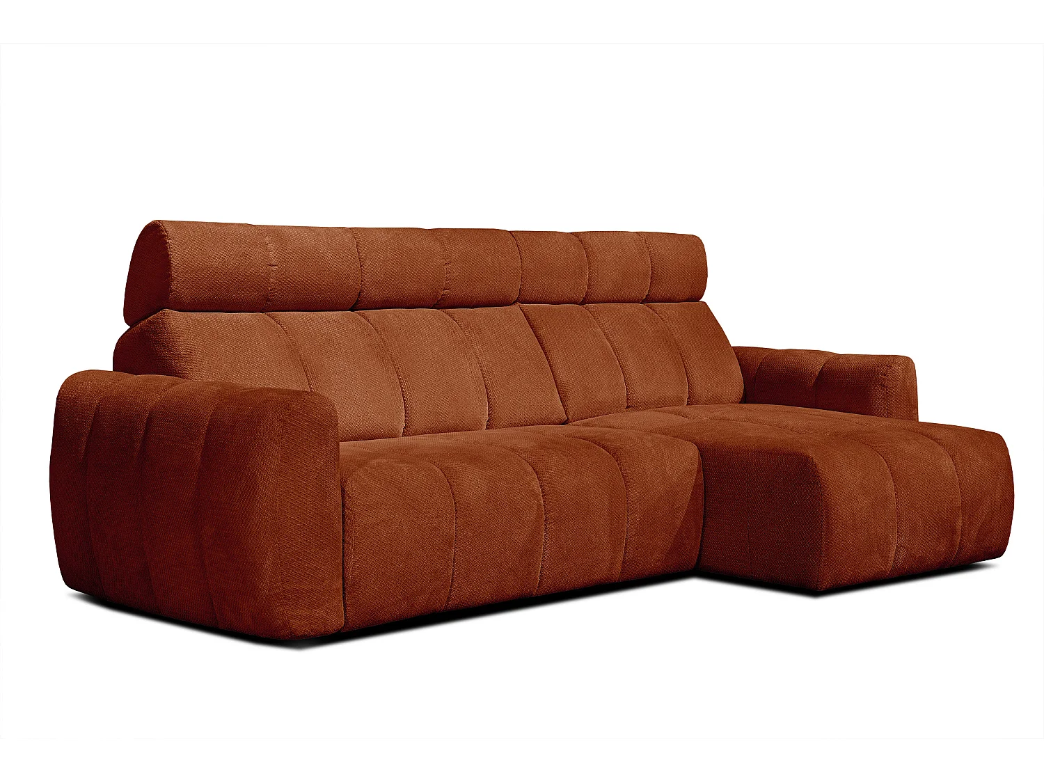 KIMI 3-Sitzer-Ecksofa, ausziehbarer Sitz, verstellbare Kopfstützen, rot