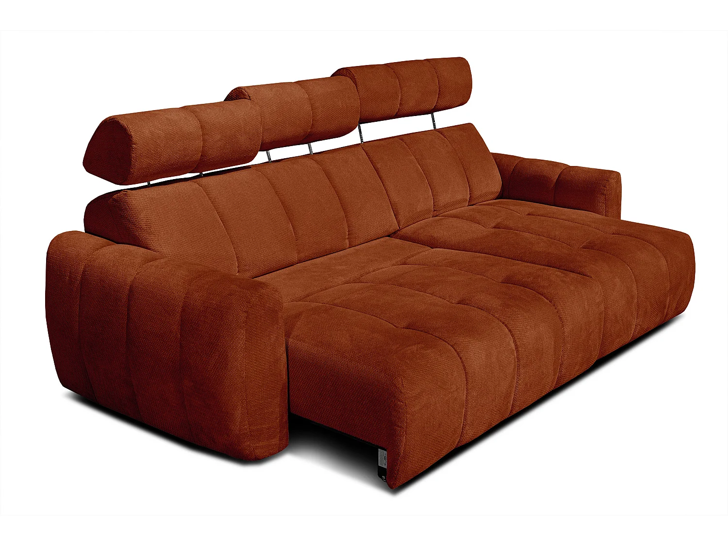 KIMI 3-Sitzer-Ecksofa, ausziehbarer Sitz, verstellbare Kopfstützen, rot