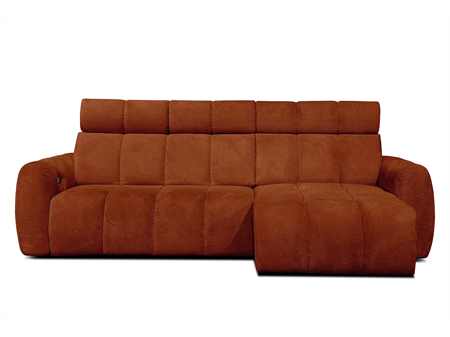 KIMI 3-Sitzer-Ecksofa, ausziehbarer Sitz, verstellbare Kopfstützen, rot