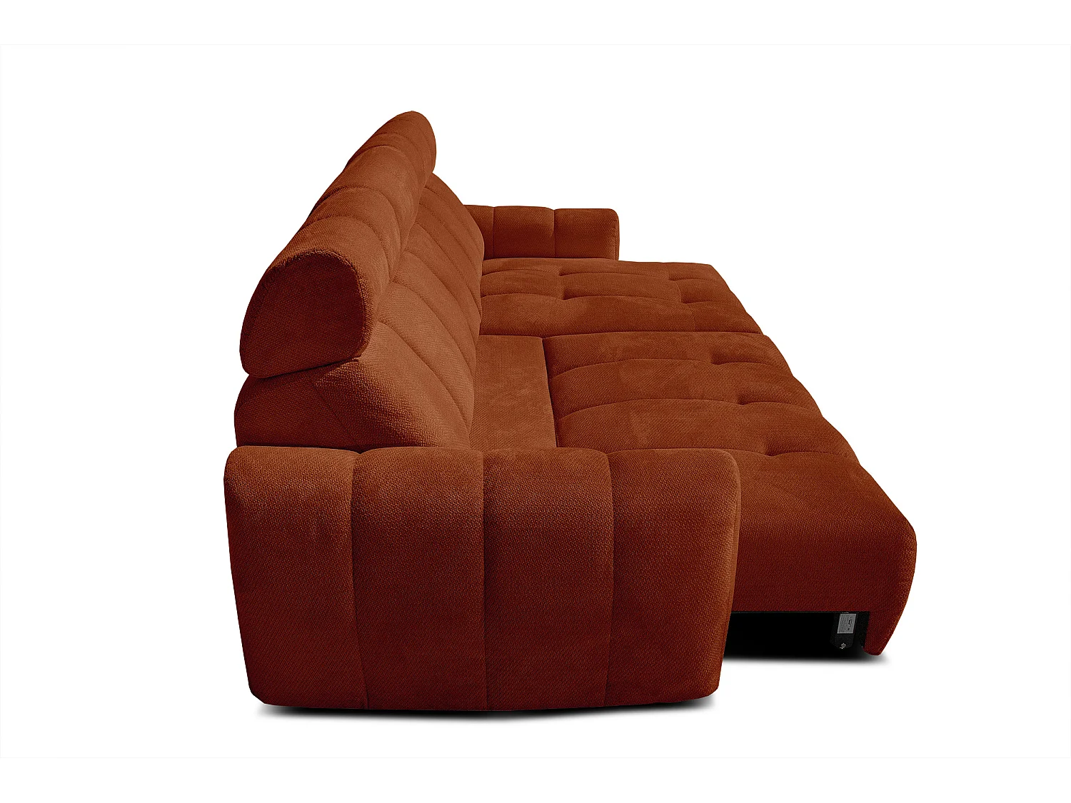 KIMI 3-Sitzer-Ecksofa, ausziehbarer Sitz, verstellbare Kopfstützen, rot