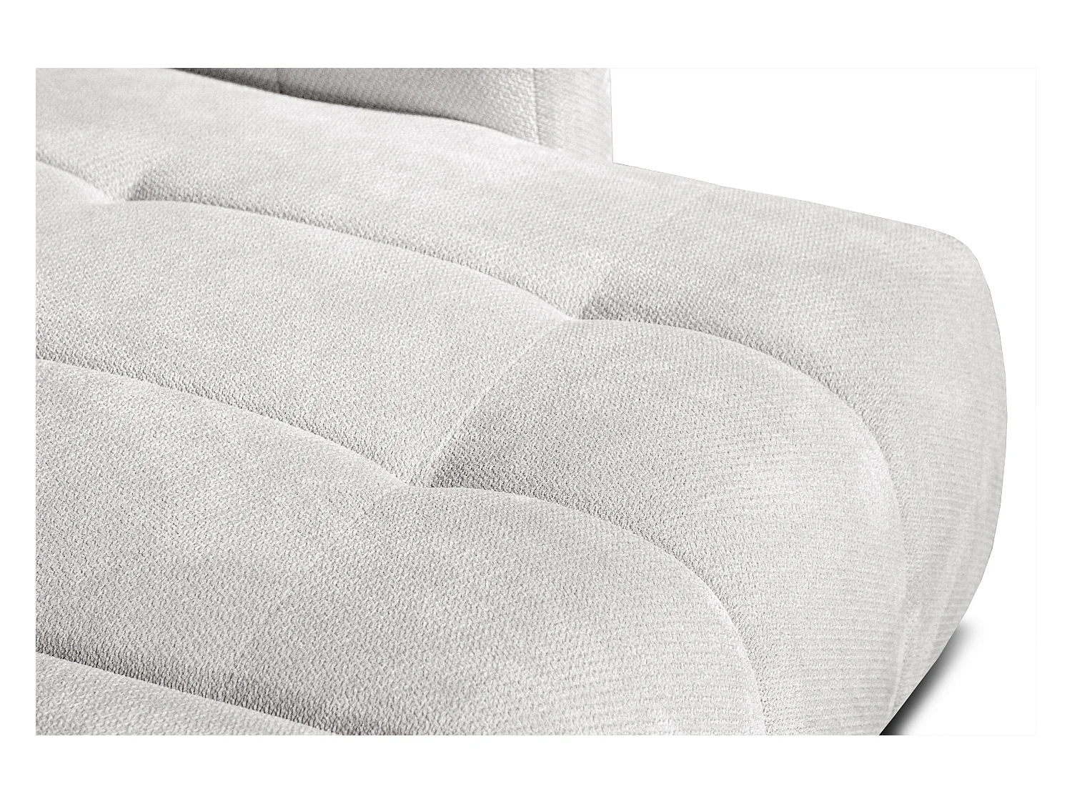 KIMI 3-Sitzer-Ecksofa, ausziehbarer Sitz, verstellbare Kopfstützen, cremefarben