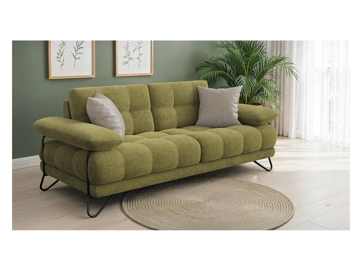 CANAPE BUBBARA 2,5 places, olive