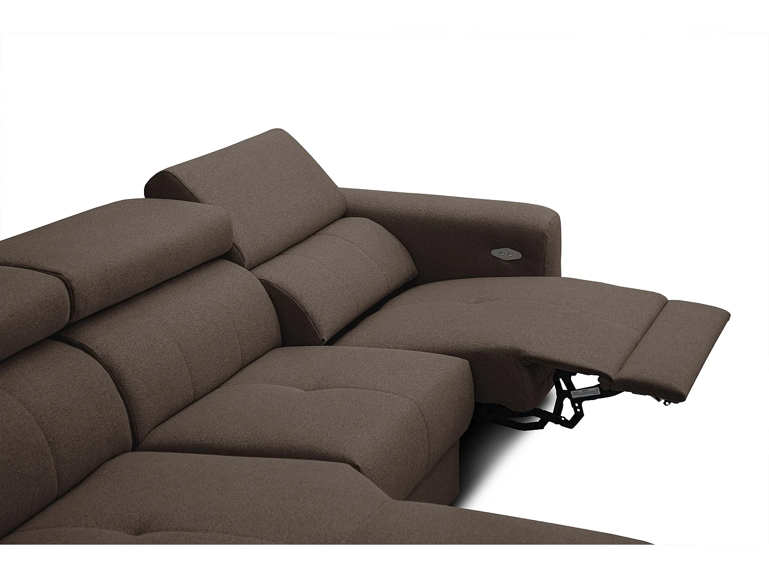 KARO 4-Sitzer-Ecksofa, 1 Relax, verstellbare Kopfstützen, braun