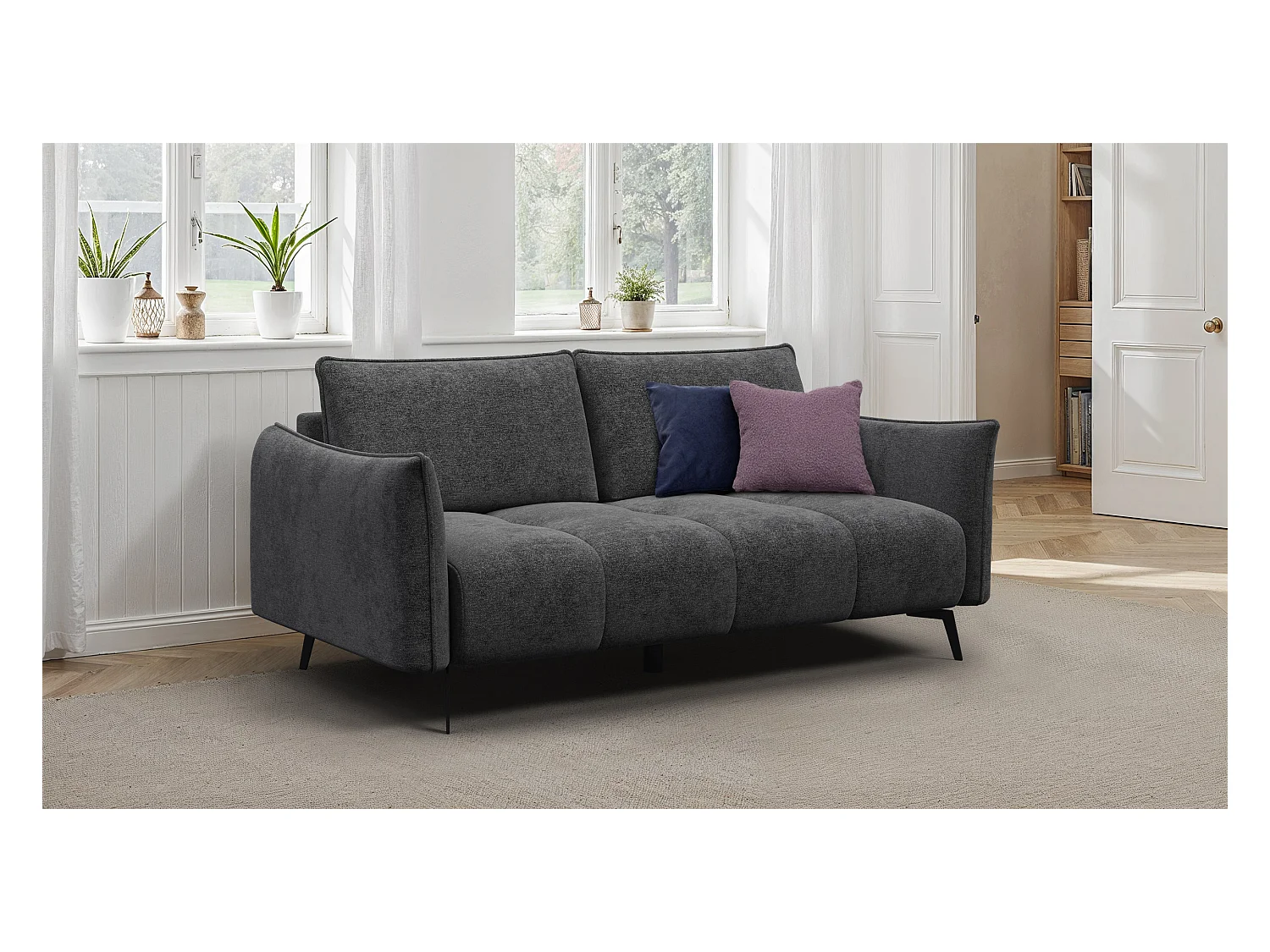 CANAPE AERA 2,5 places, gris foncé