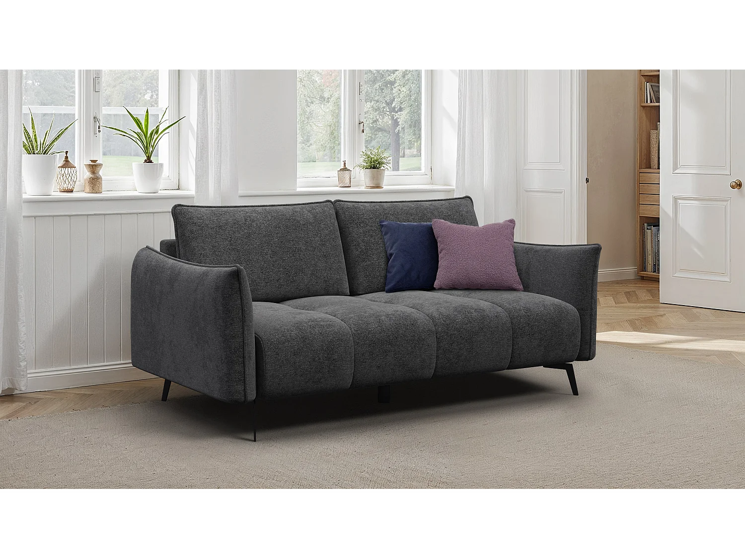 CANAPE AERA 2,5 places, gris foncé