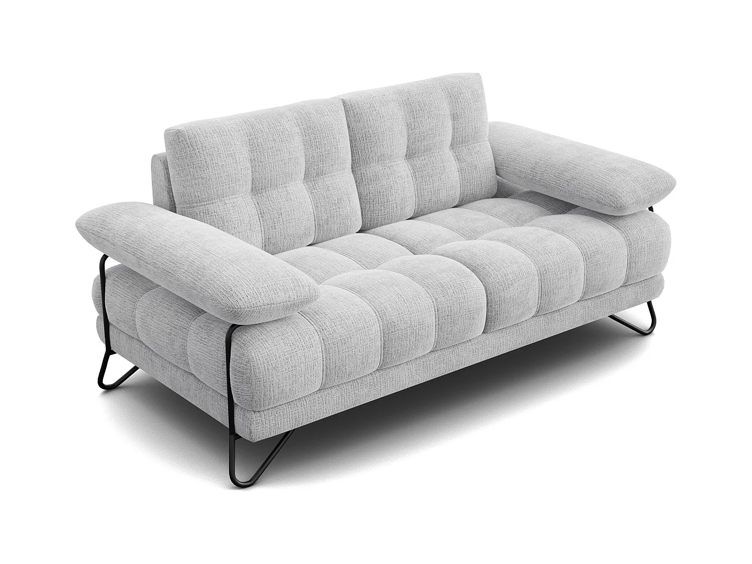 CANAPE BUBBARA 2 places, gris clair