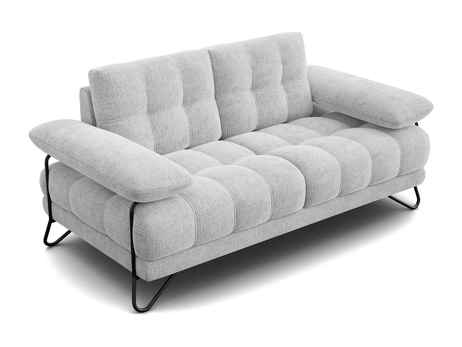 CANAPE BUBBARA 2 places, gris clair