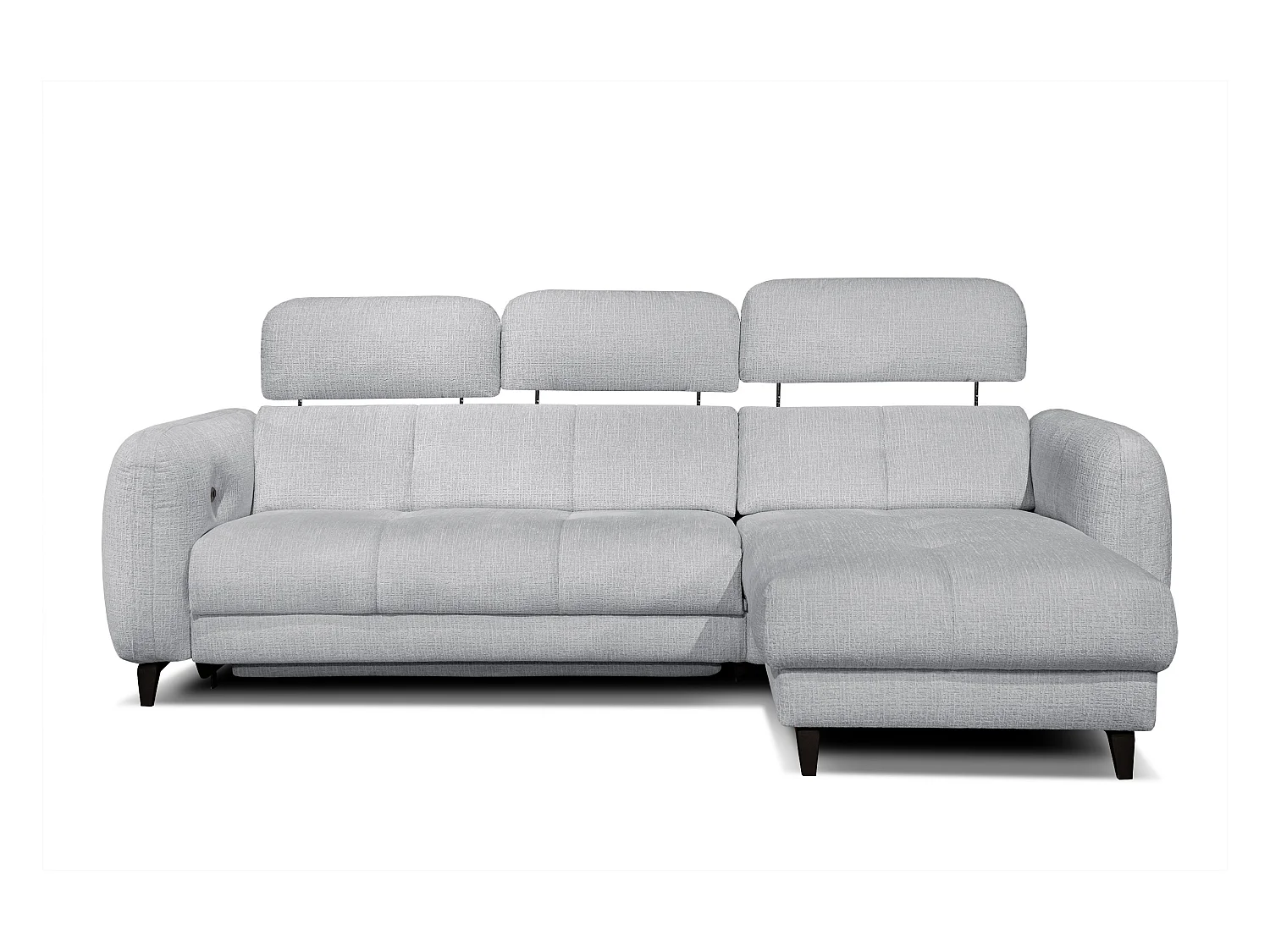 SVEN 3-Sitzer-Ecksofa, 1 Relax XL verstellbare Kopfstützen, hellgrau