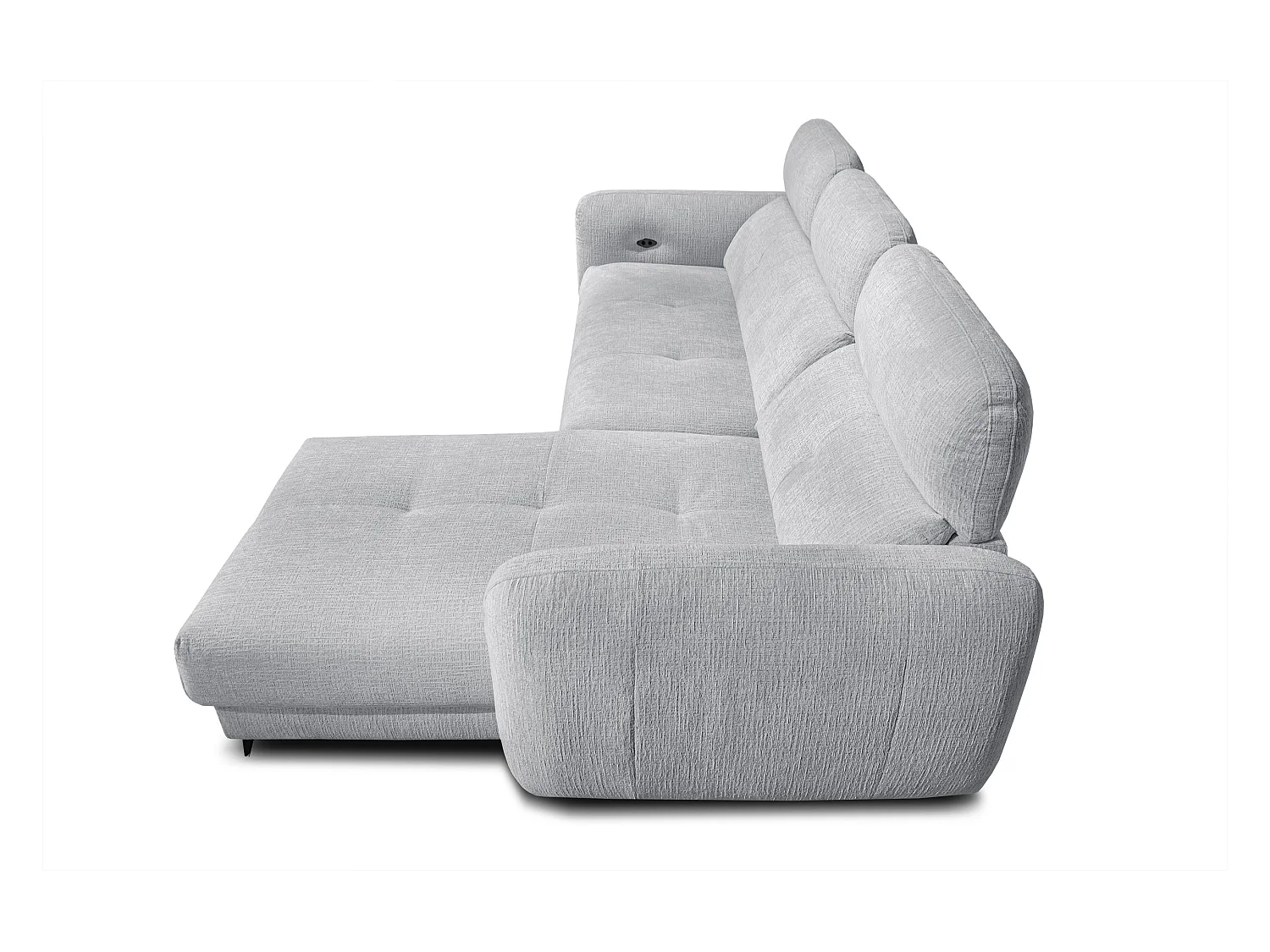 SVEN 3-Sitzer-Ecksofa, 1 Relax XL verstellbare Kopfstützen, hellgrau