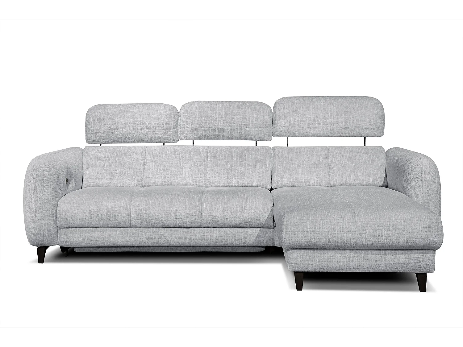 SVEN 3-Sitzer-Ecksofa, 1 Relax XL verstellbare Kopfstützen, hellgrau