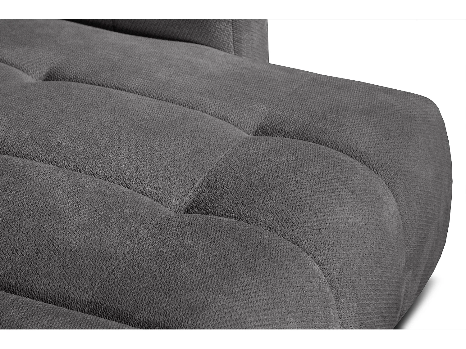 KIMI 3-Sitzer-Ecksofa, ausziehbarer Sitz, verstellbare Kopfstützen, dunkelgrau