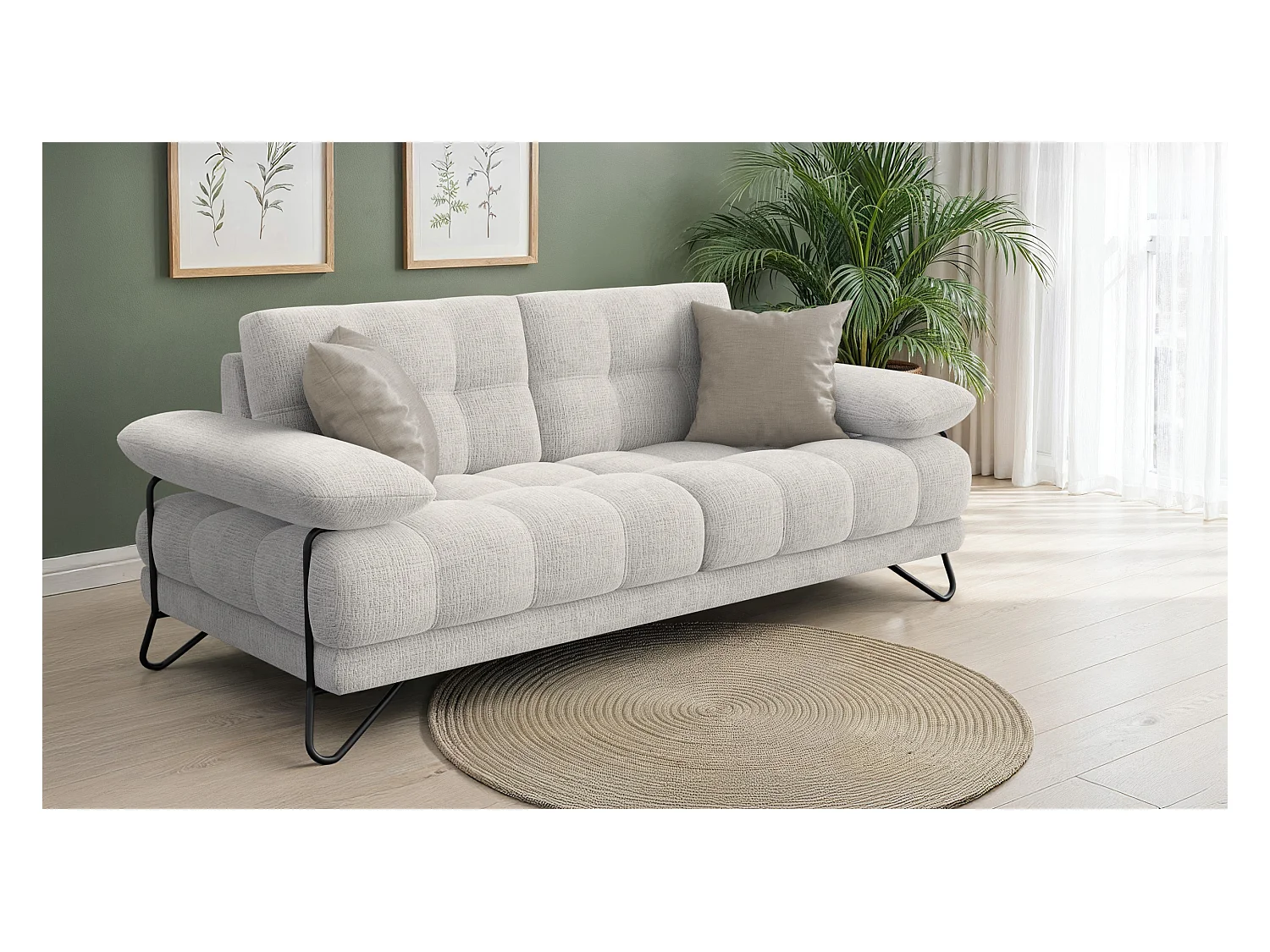 CANAPE BUBBARA 2,5 places, crème