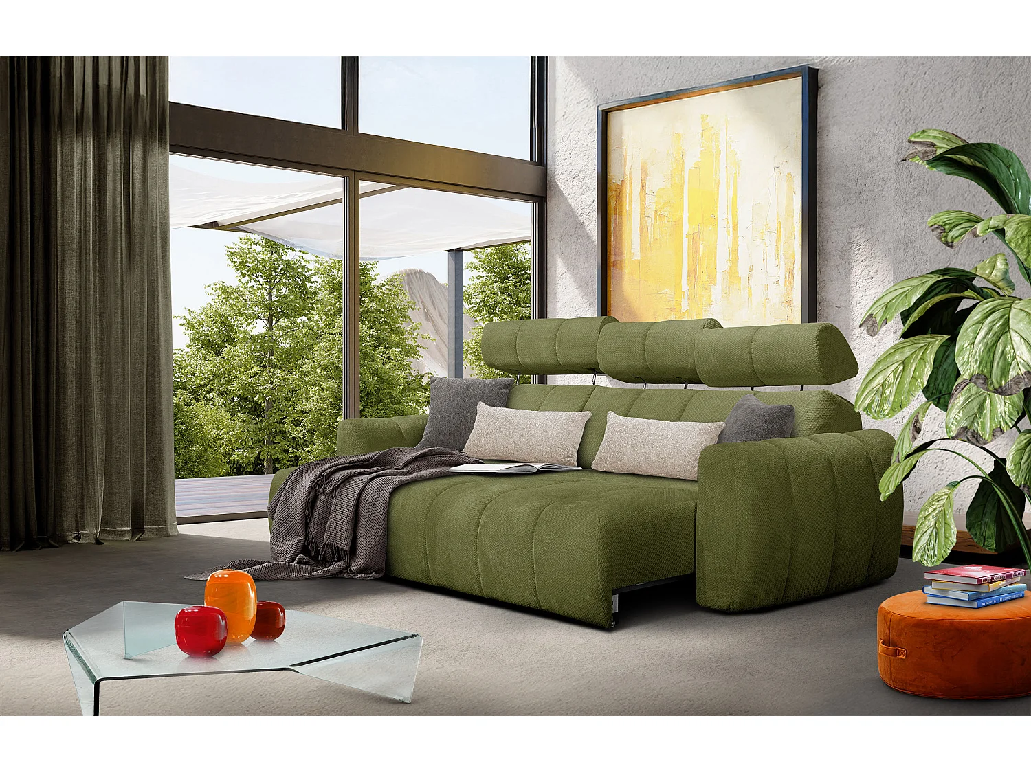 CANAPÉ D'ANGLE KIMI 3 places, tissu