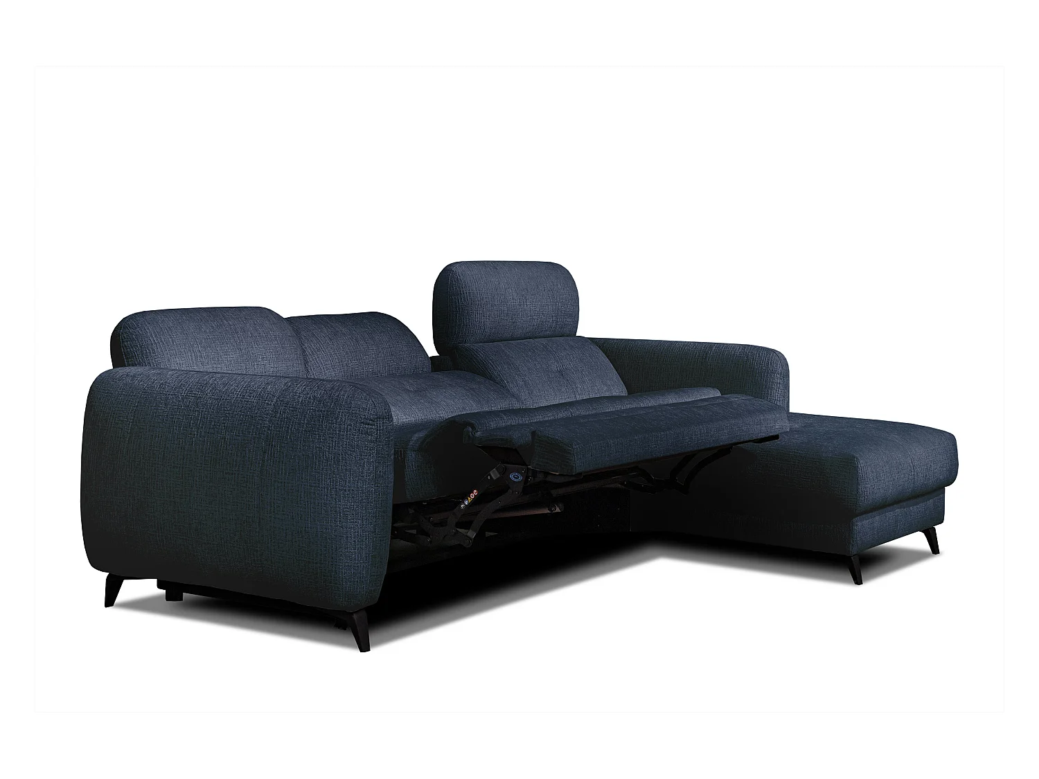 SVEN 3-Sitzer-Ecksofa, 1 Relax XL verstellbare Kopfstützen, navy blue