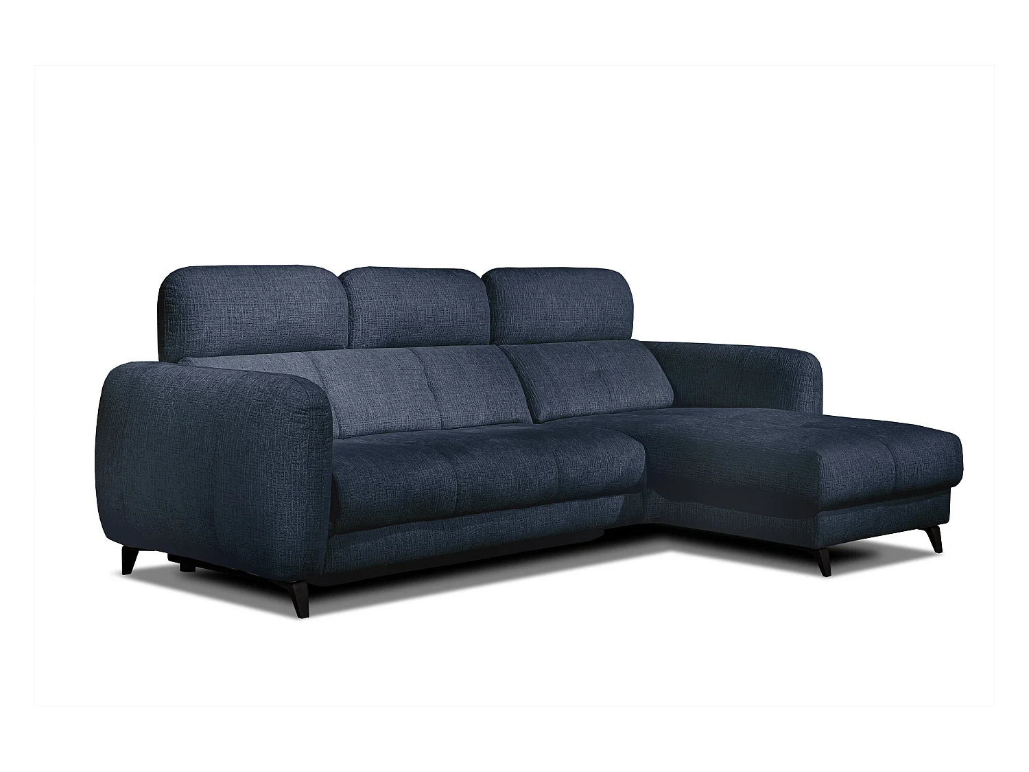 SVEN 3-Sitzer-Ecksofa, 1 Relax XL verstellbare Kopfstützen, navy blue