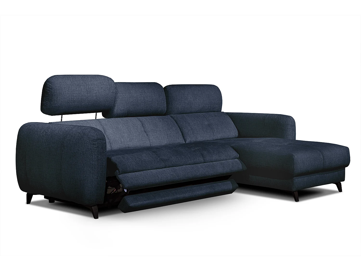SVEN 3-Sitzer-Ecksofa, 1 Relax XL verstellbare Kopfstützen, navy blue