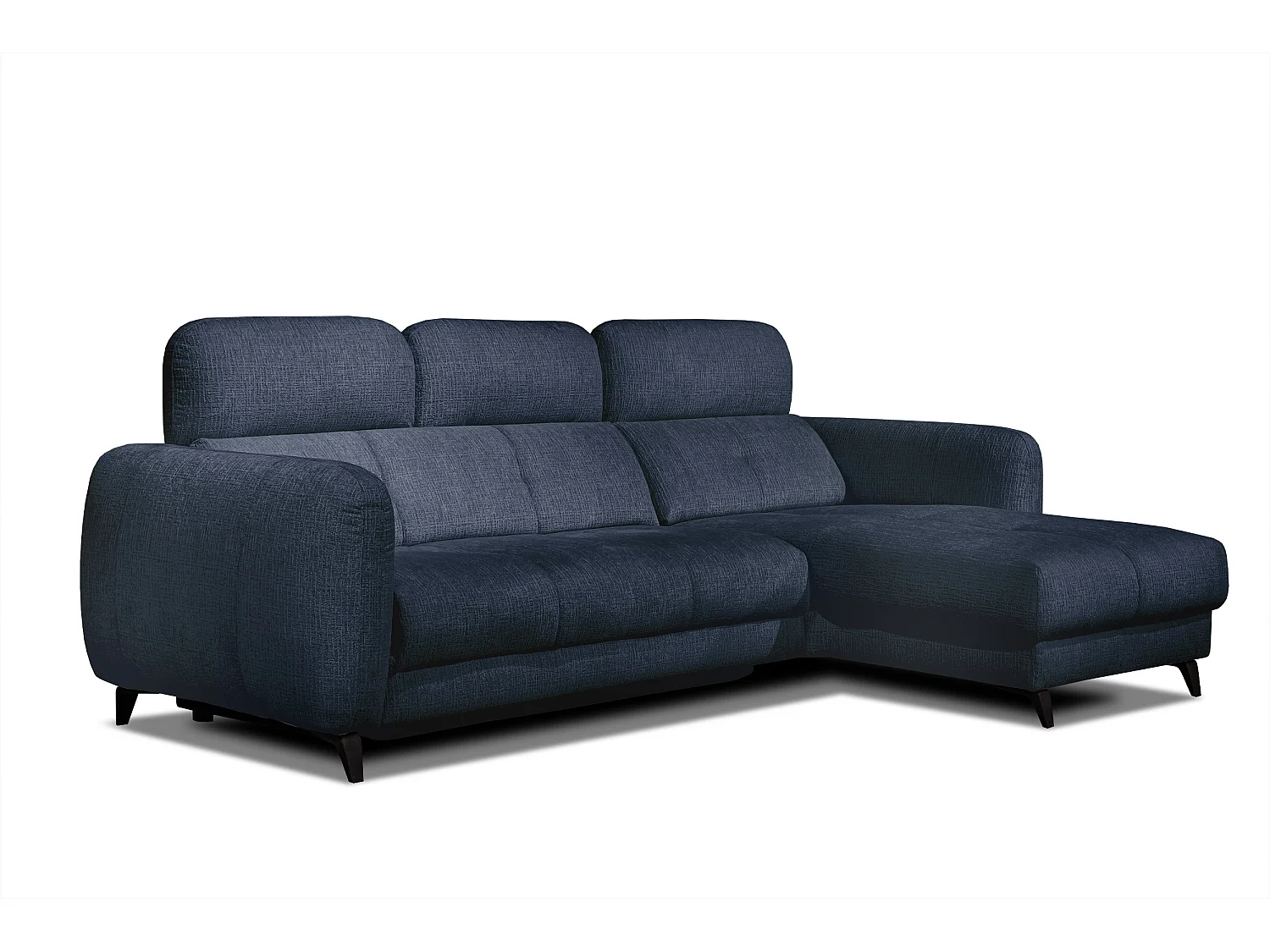SVEN 3-Sitzer-Ecksofa, 1 Relax XL verstellbare Kopfstützen, navy blue