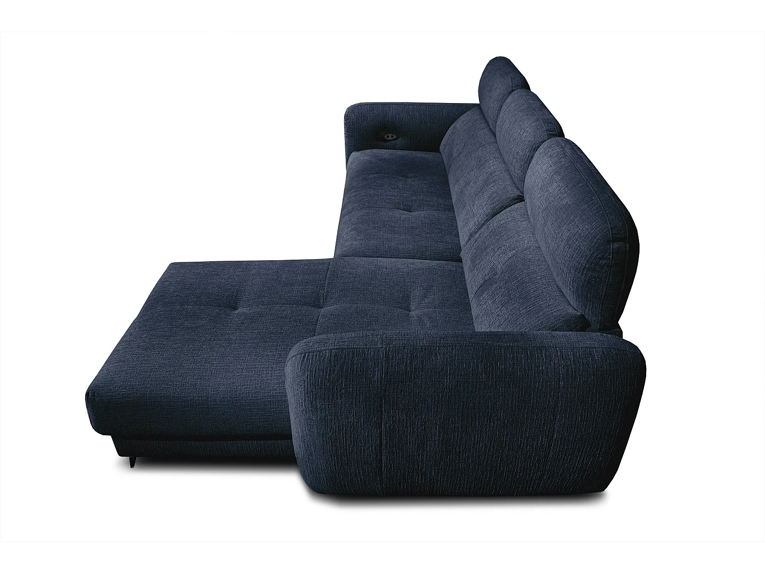 SVEN 3-Sitzer-Ecksofa, 1 Relax XL verstellbare Kopfstützen, navy blue