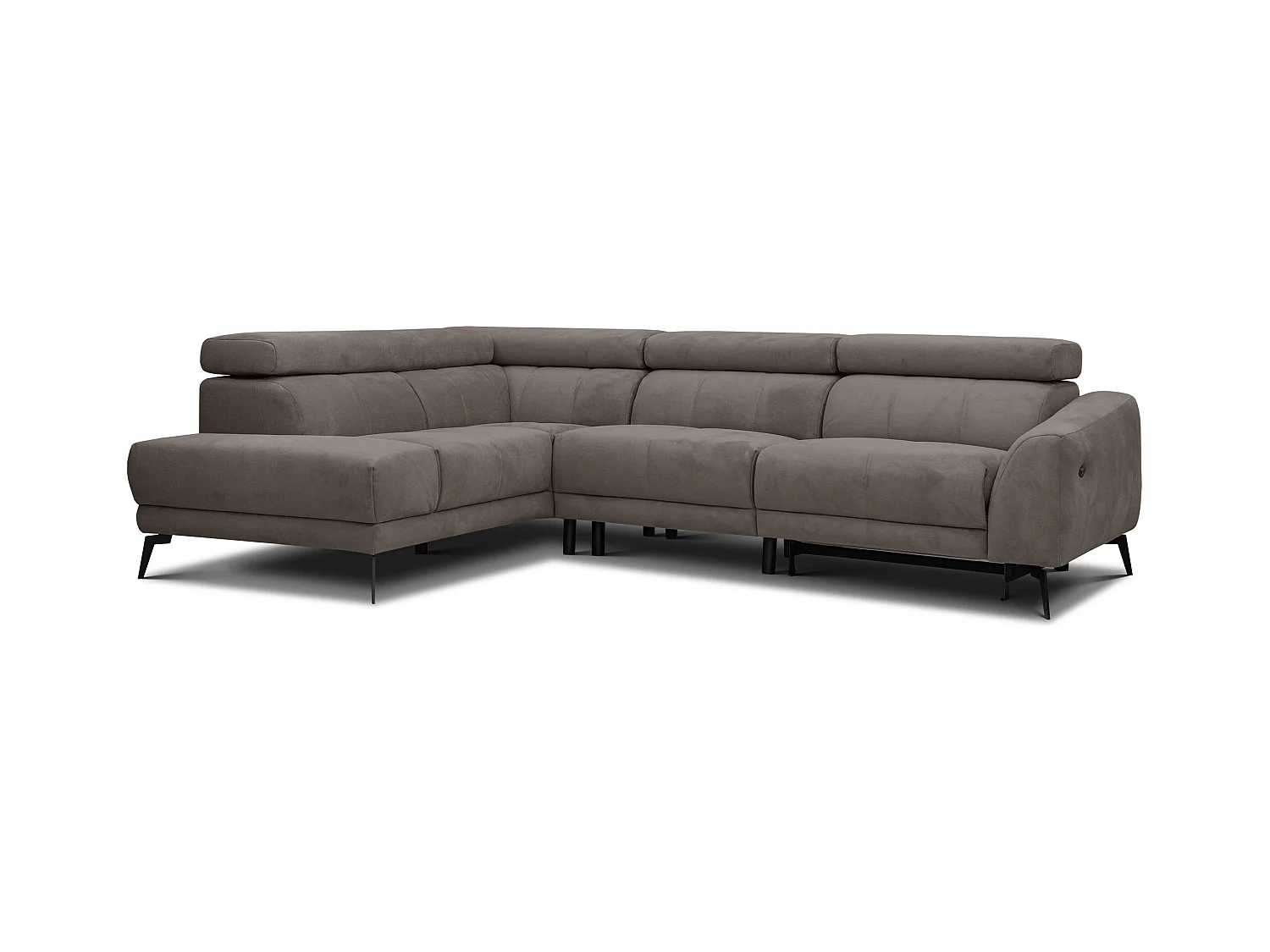 LARS 5-Sitzer-Ecksofa, 1 Relax, verstellbare Kopfstützen, taupe