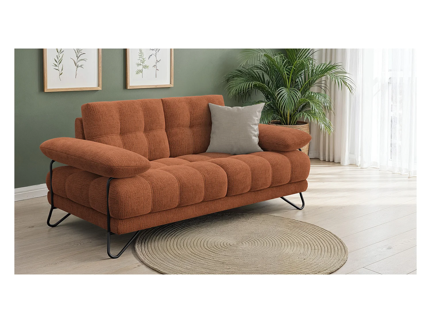 CANAPE BUBBARA 2 places, orange