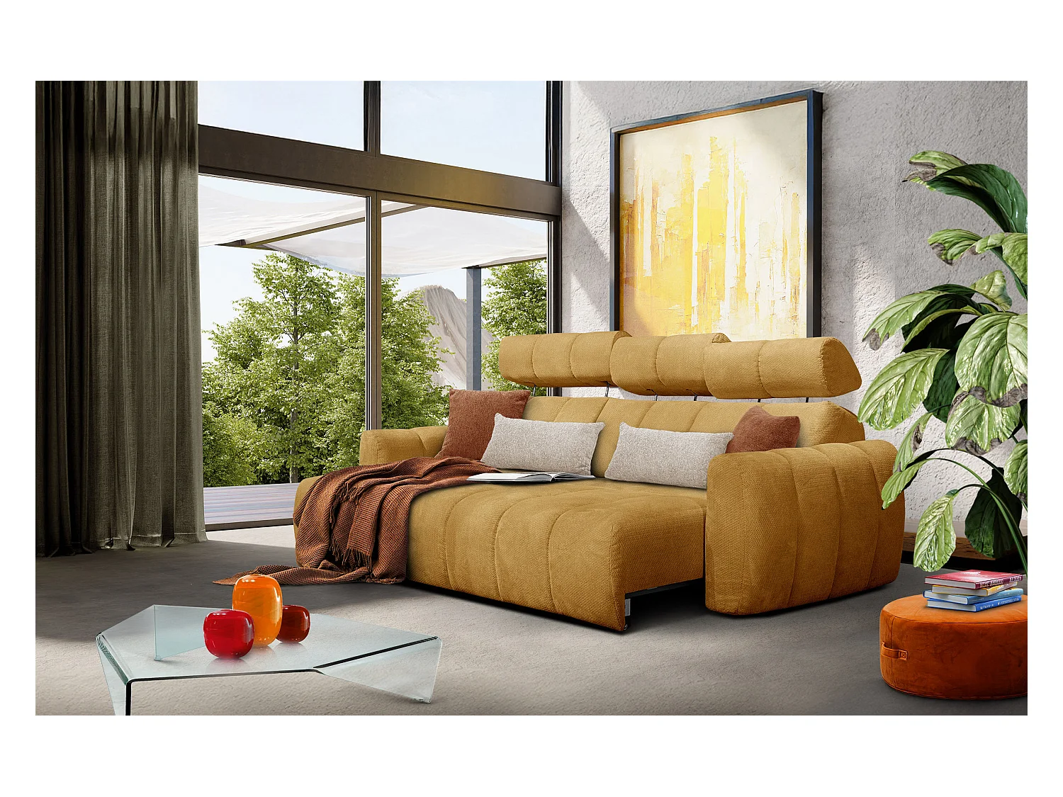 CANAPÉ D'ANGLE KIMI 3 places, tissu