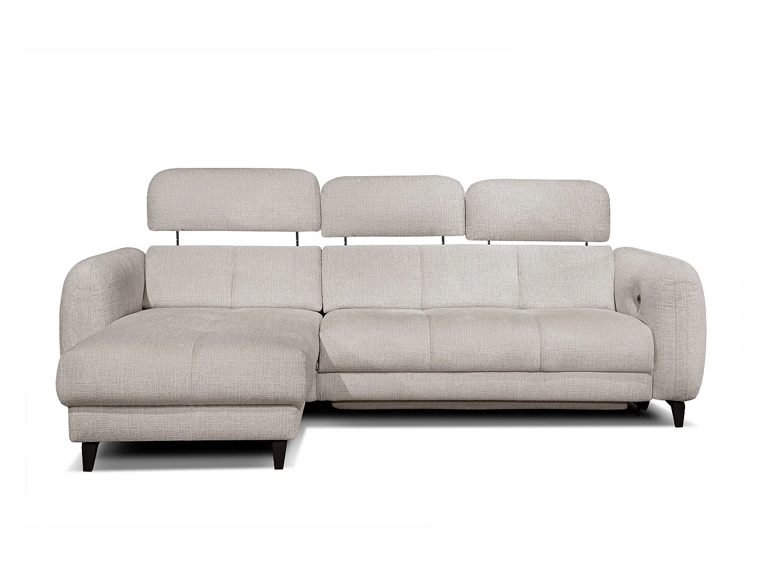 SVEN 3-Sitzer-Ecksofa, 1 Relax XL, verstellbare Kopfstützen, creme