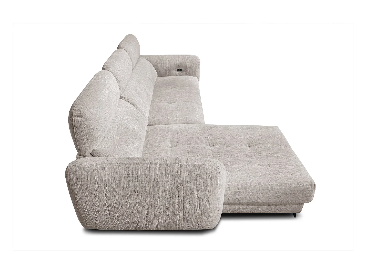 SVEN 3-Sitzer-Ecksofa, 1 Relax XL, verstellbare Kopfstützen, creme