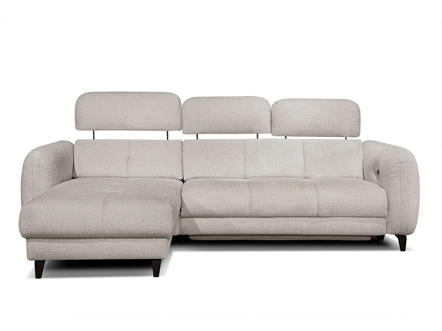SVEN 3-Sitzer-Ecksofa, 1 Relax XL, verstellbare Kopfstützen, creme