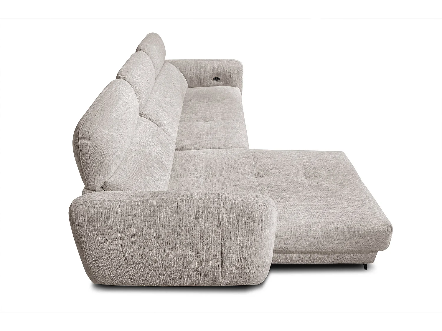 SVEN 3-Sitzer-Ecksofa, 1 Relax XL, verstellbare Kopfstützen, creme