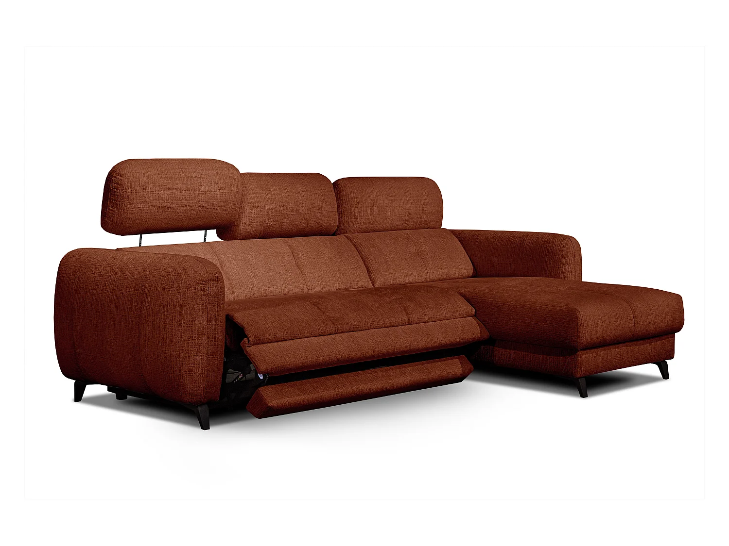 SVEN 3-Sitzer-Ecksofa, 1 Relax XL verstellbare Kopfstützen, rot