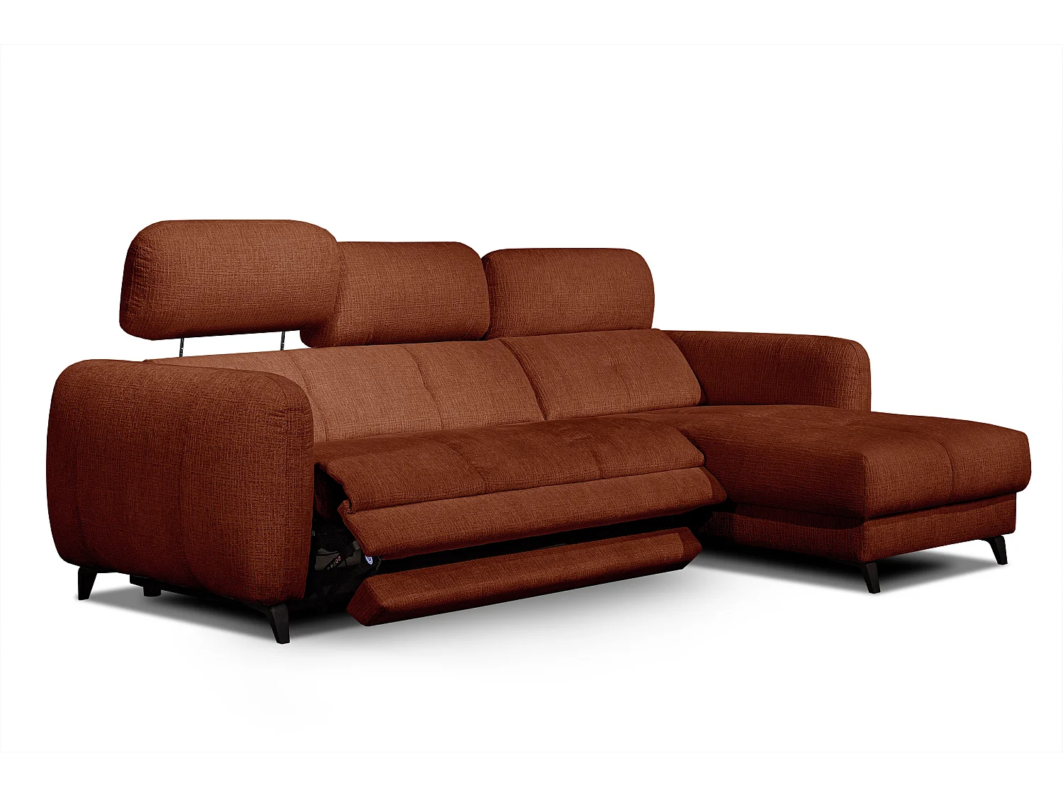 SVEN 3-Sitzer-Ecksofa, 1 Relax XL verstellbare Kopfstützen, rot